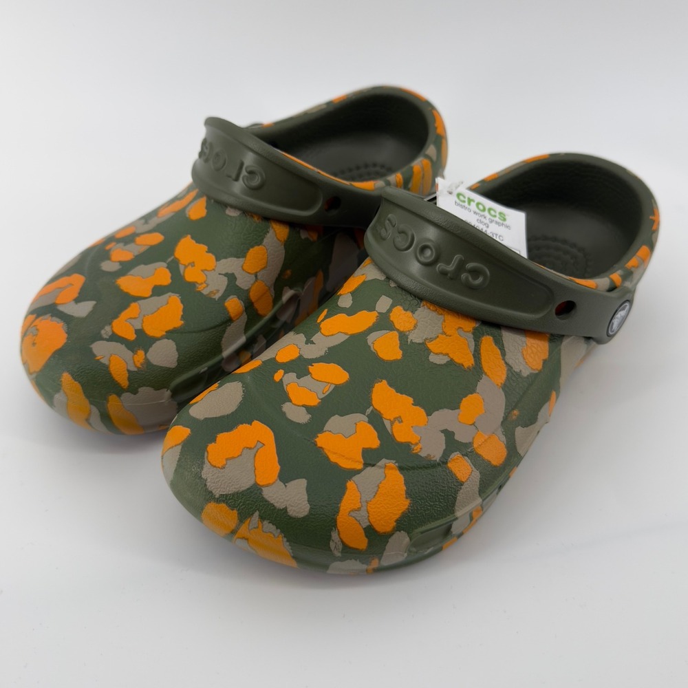 CROCS Green and Orange Clogs